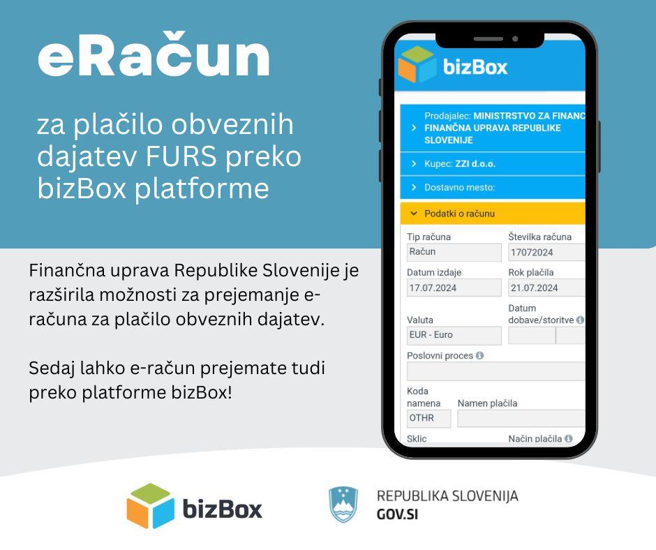 FURS eRačun za plačilo obveznih dajatev preko bizBox platforme 11 furs bizBox eracuni