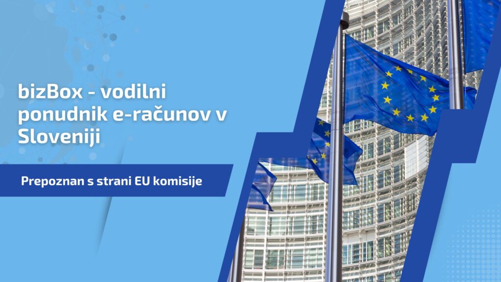 bizBox - vodilni ponudnik e-računov v Sloveniji, prepoznan s strani EU komisije 7 Blue and White Modern Mastering The Global Market Presentation