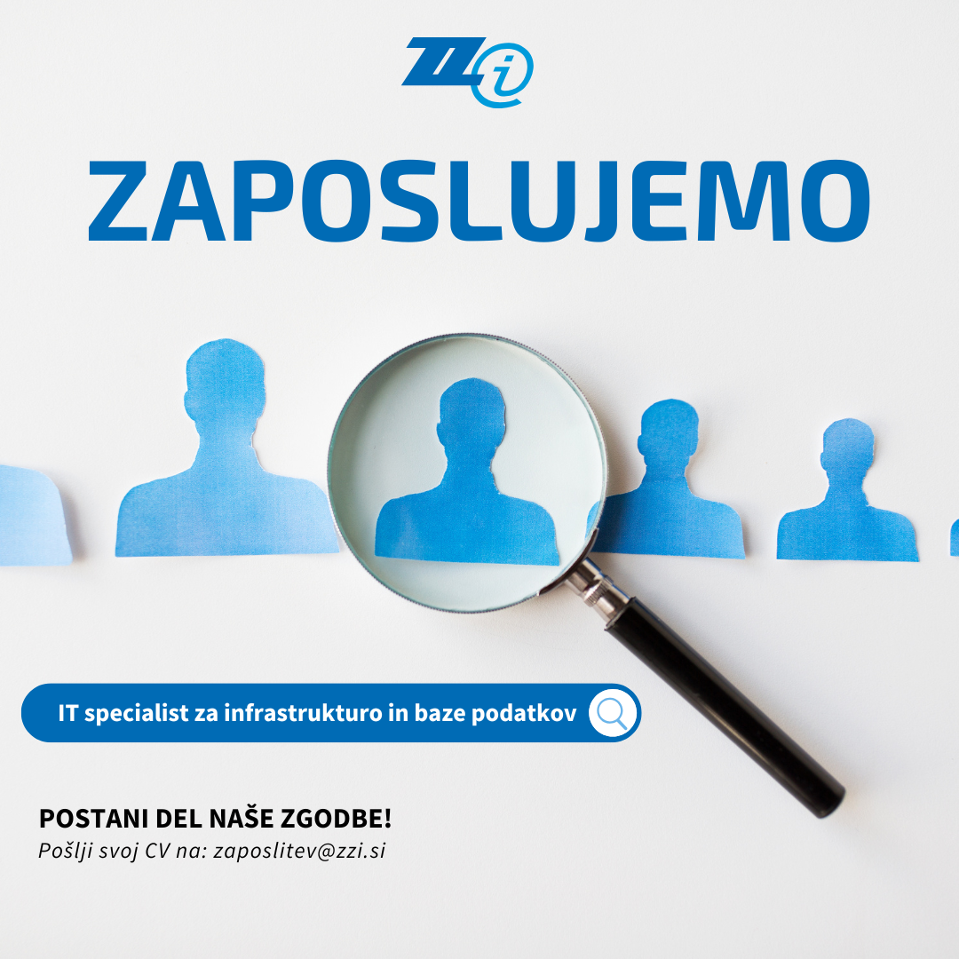 IT specialist za infrastrukturo in baze podatkov (m/ž) 8 Gray Simple Were Hiring Instagram Post